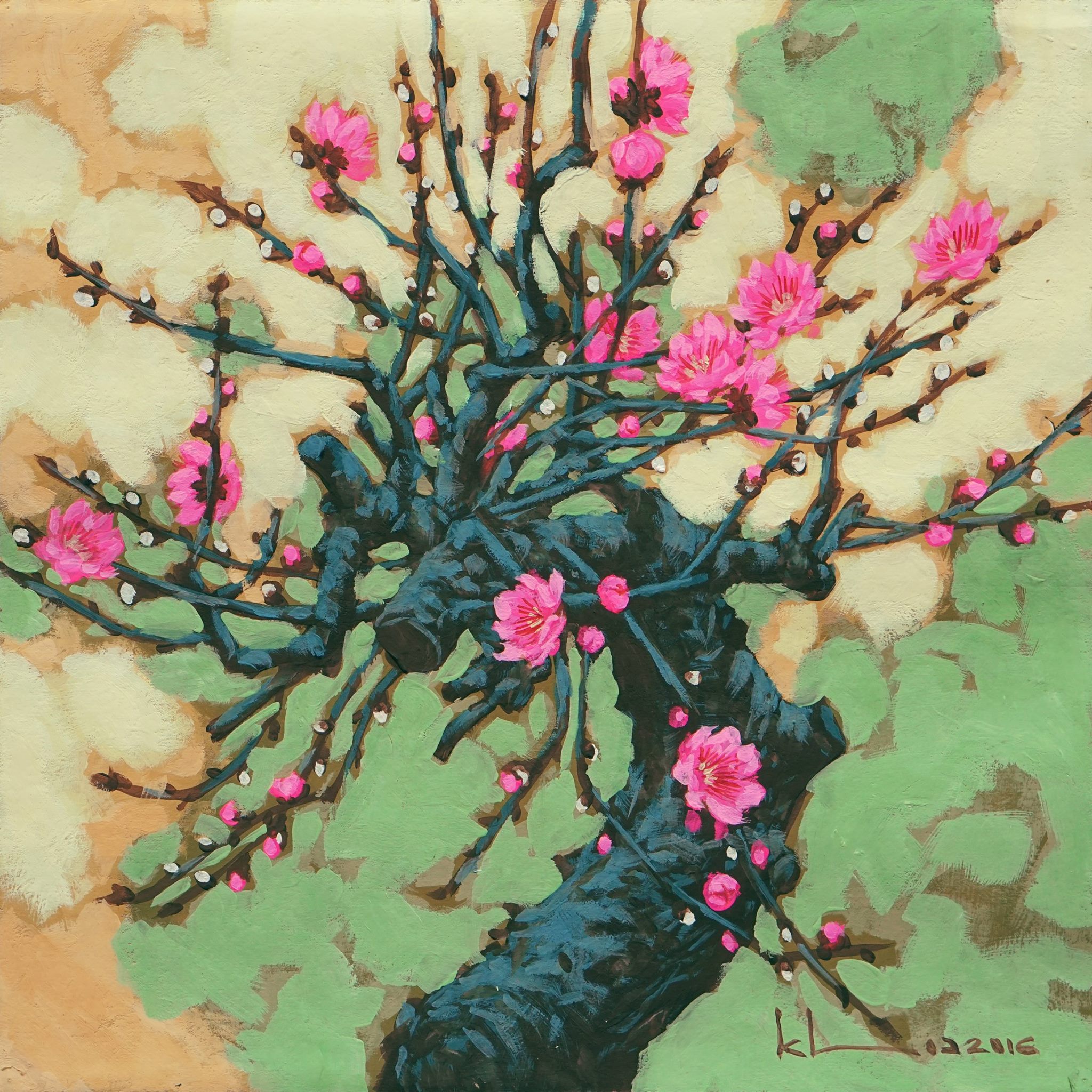Vẽ hoa đào cùng họa sĩ Nguyễn Hữu Khoa