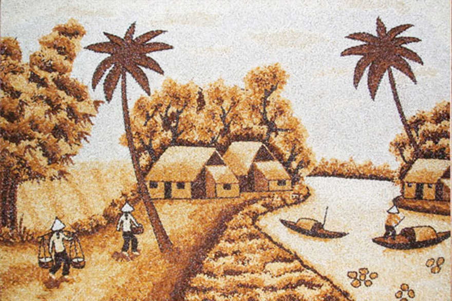 Tranh gạo: Nghệ thuật của hồn Việt